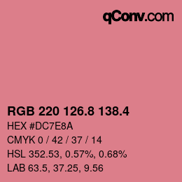 カラーコード: RGB 220 126.8 138.4 | qconv.com