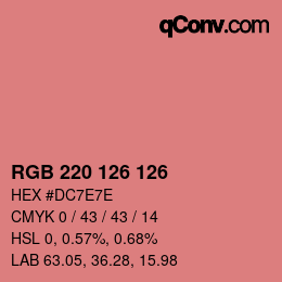 Farbcode: RGB 220 126 126 | qconv.com