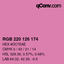 Color code: RGB 220 126 174 | qconv.com