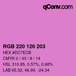 Color code: RGB 220 126 203 | qconv.com