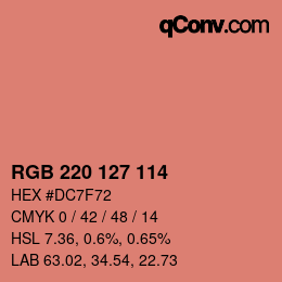 Color code: RGB 220 127 114 | qconv.com