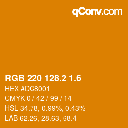 カラーコード: RGB 220 128.2 1.6 | qconv.com