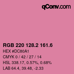 カラーコード: RGB 220 128.2 161.6 | qconv.com