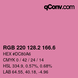カラーコード: RGB 220 128.2 166.6 | qconv.com