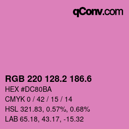 カラーコード: RGB 220 128.2 186.6 | qconv.com