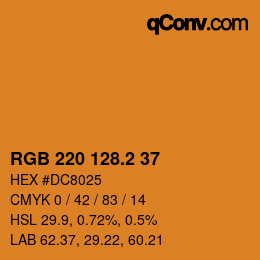 カラーコード: RGB 220 128.2 37 | qconv.com