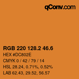 カラーコード: RGB 220 128.2 46.6 | qconv.com