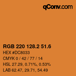 カラーコード: RGB 220 128.2 51.6 | qconv.com