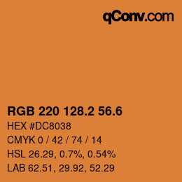 カラーコード: RGB 220 128.2 56.6 | qconv.com