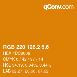 カラーコード: RGB 220 128.2 6.6 | qconv.com