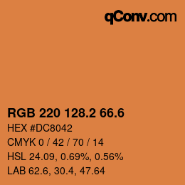 カラーコード: RGB 220 128.2 66.6 | qconv.com