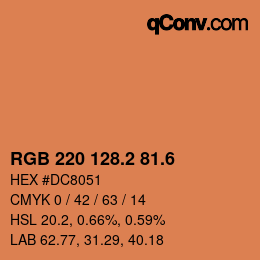 カラーコード: RGB 220 128.2 81.6 | qconv.com
