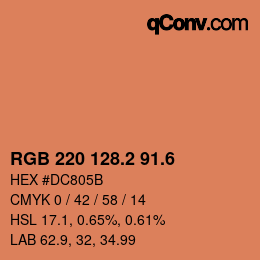 カラーコード: RGB 220 128.2 91.6 | qconv.com