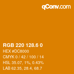 カラーコード: RGB 220 128.6 0 | qconv.com