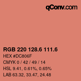 カラーコード: RGB 220 128.6 111.6 | qconv.com
