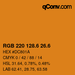 カラーコード: RGB 220 128.6 26.6 | qconv.com