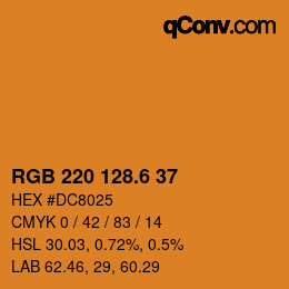 カラーコード: RGB 220 128.6 37 | qconv.com