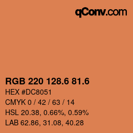 カラーコード: RGB 220 128.6 81.6 | qconv.com