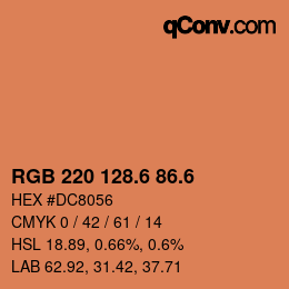 カラーコード: RGB 220 128.6 86.6 | qconv.com