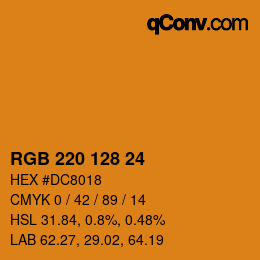 カラーコード: RGB 220 128 24 | qconv.com