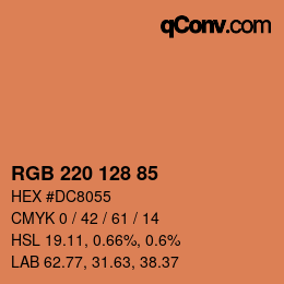 Color code: RGB 220 128 85 | qconv.com