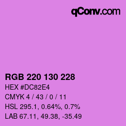 颜色代码: RGB 220 130 228 | qconv.com