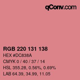 Color code: RGB 220 131 138 | qconv.com