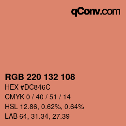 Farbcode: RGB 220 132 108 | qconv.com