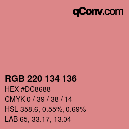 Color code: RGB 220 134 136 | qconv.com