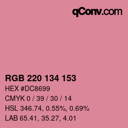 Color code: RGB 220 134 153 | qconv.com