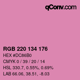 Color code: RGB 220 134 176 | qconv.com