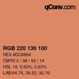 Color code: RGB 220 136 100 | qconv.com