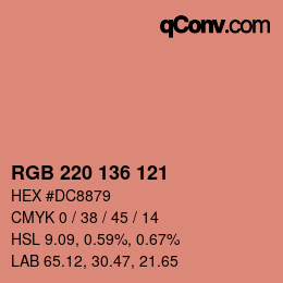Color code: RGB 220 136 121 | qconv.com