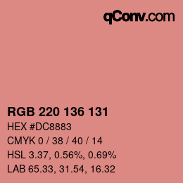Color code: RGB 220 136 131 | qconv.com