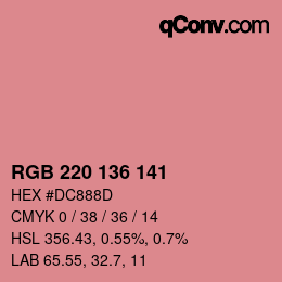 Color code: RGB 220 136 141 | qconv.com