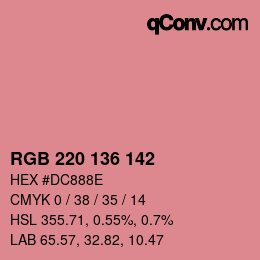 Color code: RGB 220 136 142 | qconv.com