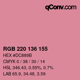 Color code: RGB 220 136 155 | qconv.com