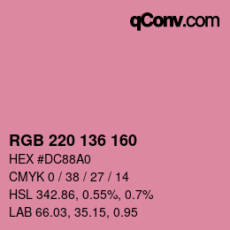 Color code: RGB 220 136 160 | qconv.com