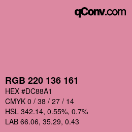 Color code: RGB 220 136 161 | qconv.com