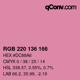 Color code: RGB 220 136 166 | qconv.com