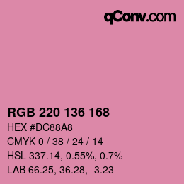 Color code: RGB 220 136 168 | qconv.com