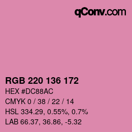 Color code: RGB 220 136 172 | qconv.com