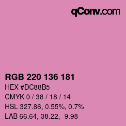 Color code: RGB 220 136 181 | qconv.com