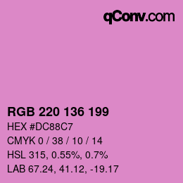 Color code: RGB 220 136 199 | qconv.com