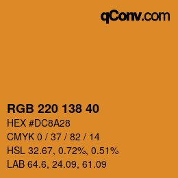 颜色代码: RGB 220 138 40 | qconv.com