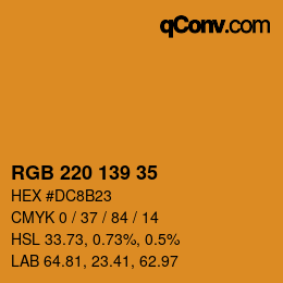 Color code: RGB 220 139 35 | qconv.com