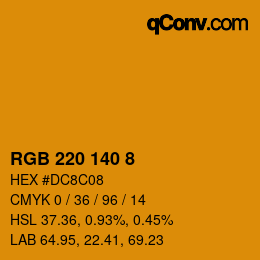 Farbcode: RGB 220 140 8 | qconv.com