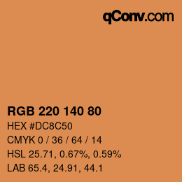 颜色代码: RGB 220 140 80 | qconv.com