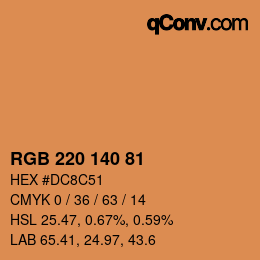 颜色代码: RGB 220 140 81 | qconv.com