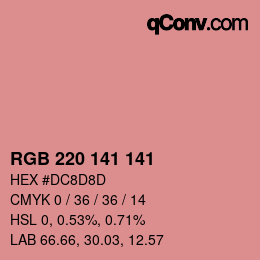 Color code: RGB 220 141 141 | qconv.com